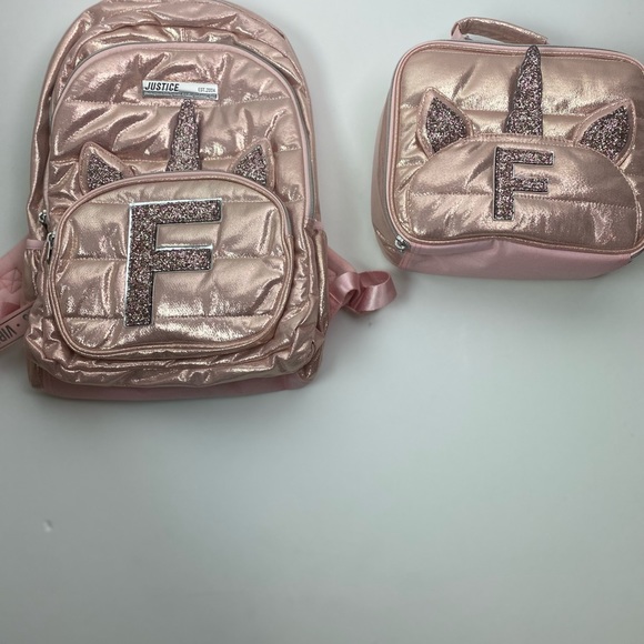Justice unicorn backpack and lunch box - Picture 1 of 13